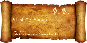 Virág Vencel névjegykártya